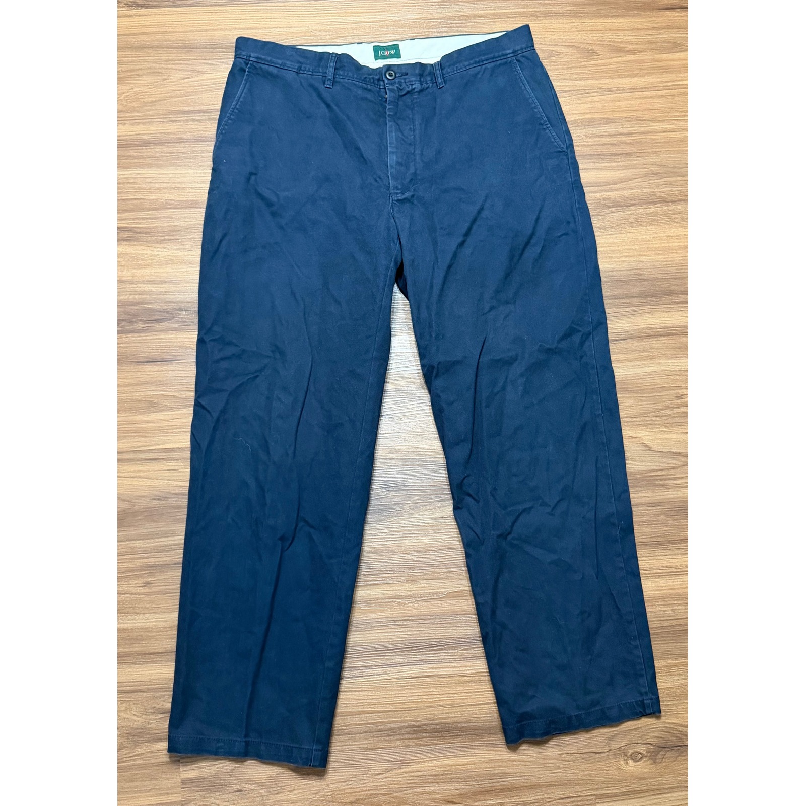 J.Crew Oarsman Mens Classic Chino Navy Blue Straight Leg Pants (Be611) Sz 36x34